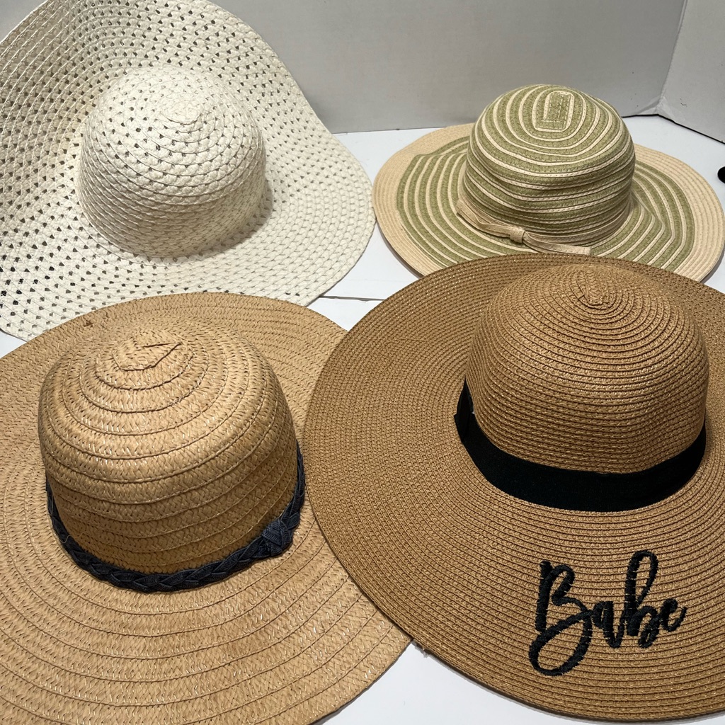 Women’s Summer Fun Hats Set Of 4 Mixed Designs One Size Tan Colors